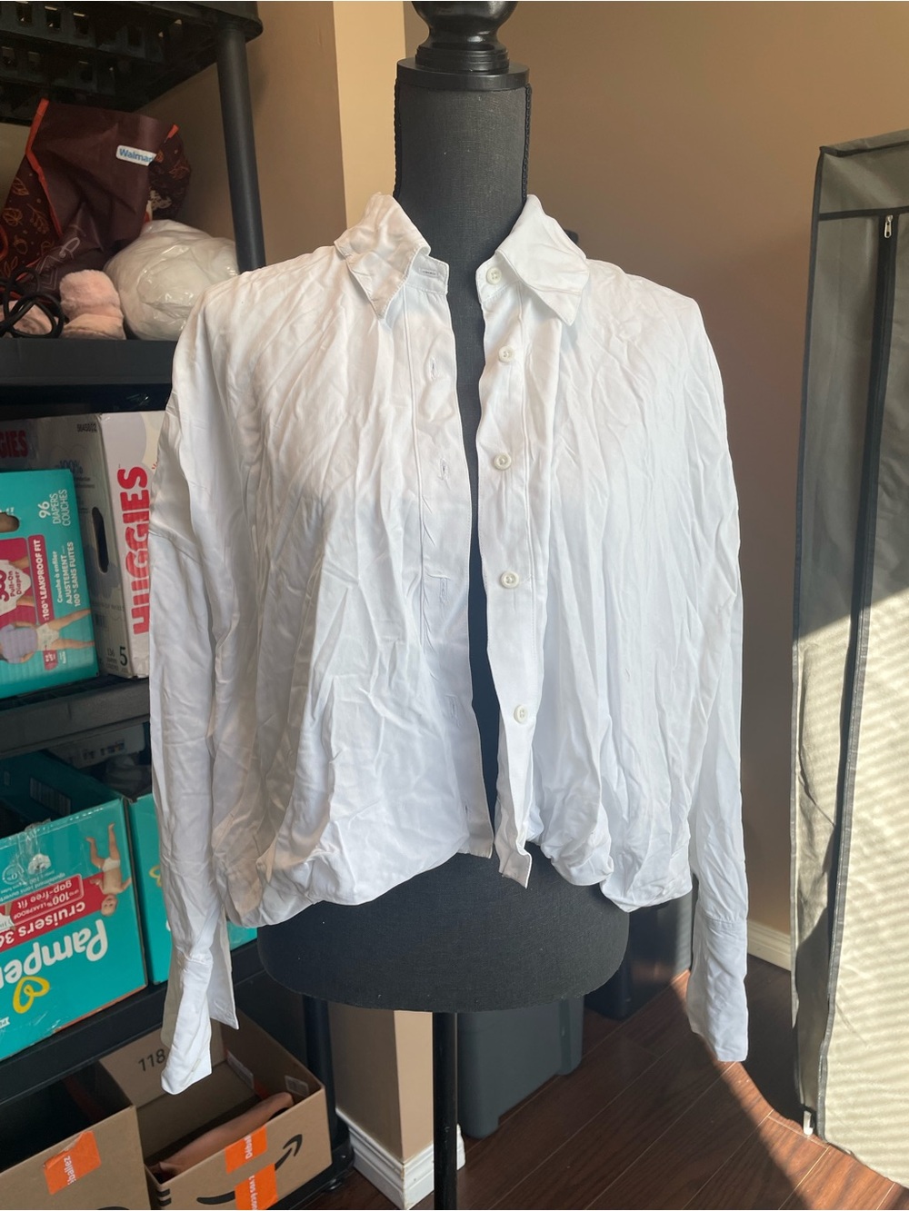Tennis- Women's White Button-Front Collared Blouse